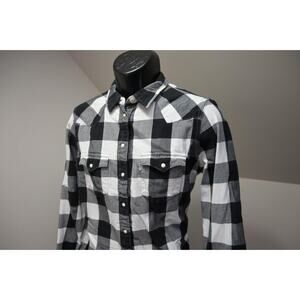 Levis Flannel Shirt Tailored Fit Lumberjack Plaid Western Pearl Snaps Womens XL